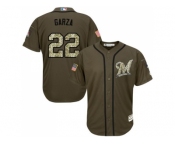 Milwaukee Brewers #22 Matt Garza Green Salute to Service Stitched Baseball Jersey