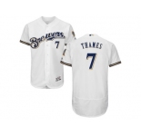 Milwaukee Brewers #7 Eric Thames White Flexbase Authentic Collection Stitched MLB Jersey