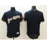 Milwaukee Brewers Blank Navy Blue Flexbase Authentic Collection Stitched Baseball Jersey
