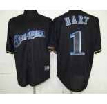 mlb jerseys milwaukee brewers #1 hart black fashion