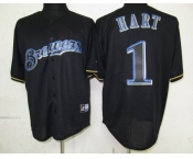 mlb jerseys milwaukee brewers #1 hart black fashion