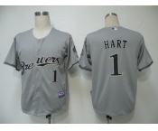 mlb jerseys milwaukee brewers #1 hart grey (cool base)