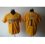 mlb jerseys milwaukee brewers #1 hart yellow[2011]
