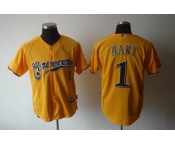 mlb jerseys milwaukee brewers #1 hart yellow[2011]