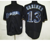 mlb jerseys milwaukee brewers #13 greinke black fashion