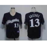 mlb jerseys milwaukee brewers #13 greinke dk blue(cool base)(M)