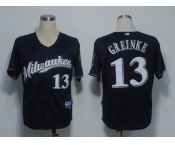 mlb jerseys milwaukee brewers #13 greinke dk blue(cool base)(M)
