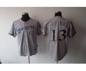 mlb jerseys milwaukee brewers #13 greinke gery(cool base)