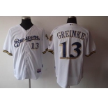 mlb jerseys milwaukee brewers #13 greinke white(cool base)