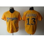 mlb jerseys milwaukee brewers #13 greinke yellow