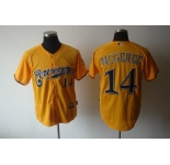 mlb jerseys milwaukee brewers #14 mcgehee yellow[2011]