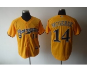 mlb jerseys milwaukee brewers #14 mcgehee yellow[2011]