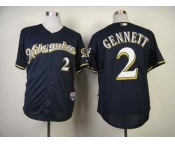 mlb jerseys milwaukee brewers #2 gennett blue-1[gennett]