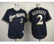 mlb jerseys milwaukee brewers #2 gennett blue[gennett]