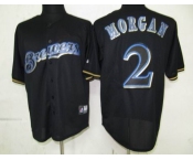 mlb jerseys milwaukee brewers #2 morgan black fashion