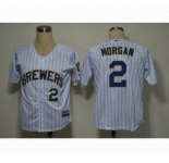mlb jerseys milwaukee brewers #2 morgan white(blue strip)