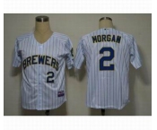mlb jerseys milwaukee brewers #2 morgan white(blue strip)