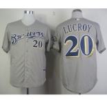 mlb jerseys milwaukee brewers #20 lucroy grey