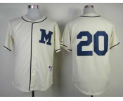 mlb jerseys milwaukee brewers #20 lucroy white[M]