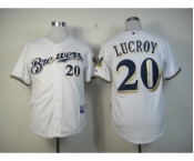 mlb jerseys milwaukee brewers #20 lucroy white