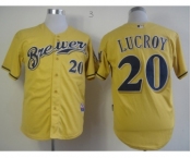 mlb jerseys milwaukee brewers #20 lucroy yellow[2013 new]