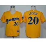 mlb jerseys milwaukee brewers #20 lucroy yellow