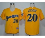 mlb jerseys milwaukee brewers #20 lucroy yellow