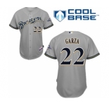 mlb jerseys milwaukee brewers #22 garza grey