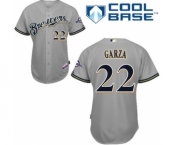 mlb jerseys milwaukee brewers #22 garza grey