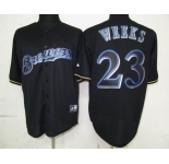 mlb jerseys milwaukee brewers #23 weeks black fashion
