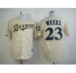 mlb jerseys milwaukee brewers #23 weeks cream