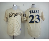 mlb jerseys milwaukee brewers #23 weeks cream