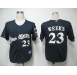 mlb jerseys milwaukee brewers #23 weeks dk blue(cool base)(B)