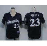 mlb jerseys milwaukee brewers #23 weeks dk blue(cool base)(M)