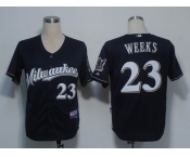 mlb jerseys milwaukee brewers #23 weeks dk blue(cool base)(M)
