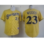mlb jerseys milwaukee brewers #23 weeks yellow[2013 new]