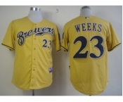 mlb jerseys milwaukee brewers #23 weeks yellow[2013 new]