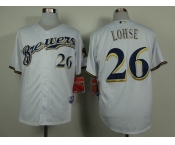 mlb jerseys milwaukee brewers #26 lohse white
