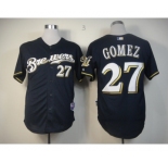 mlb jerseys milwaukee brewers #27 gomez blue