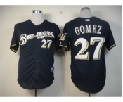mlb jerseys milwaukee brewers #27 gomez blue