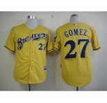 mlb jerseys milwaukee brewers #27 gomez yellow[2013 new]