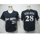mlb jerseys milwaukee brewers #28 fielder dk blue(cool base)(B)