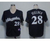 mlb jerseys milwaukee brewers #28 fielder dk blue(cool base)(M)