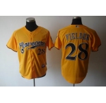 mlb jerseys milwaukee brewers #28 fielder yellow[2011]