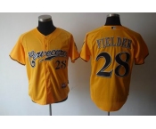 mlb jerseys milwaukee brewers #28 fielder yellow[2011]