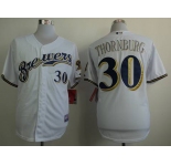 mlb jerseys milwaukee brewers #30 thornburg white