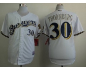 mlb jerseys milwaukee brewers #30 thornburg white
