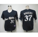 mlb jerseys milwaukee brewers #37 rogers blue(cool base)