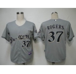 mlb jerseys milwaukee brewers #37 rogers grey(cool base)