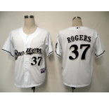 mlb jerseys milwaukee brewers #37 rogers white (cool base)